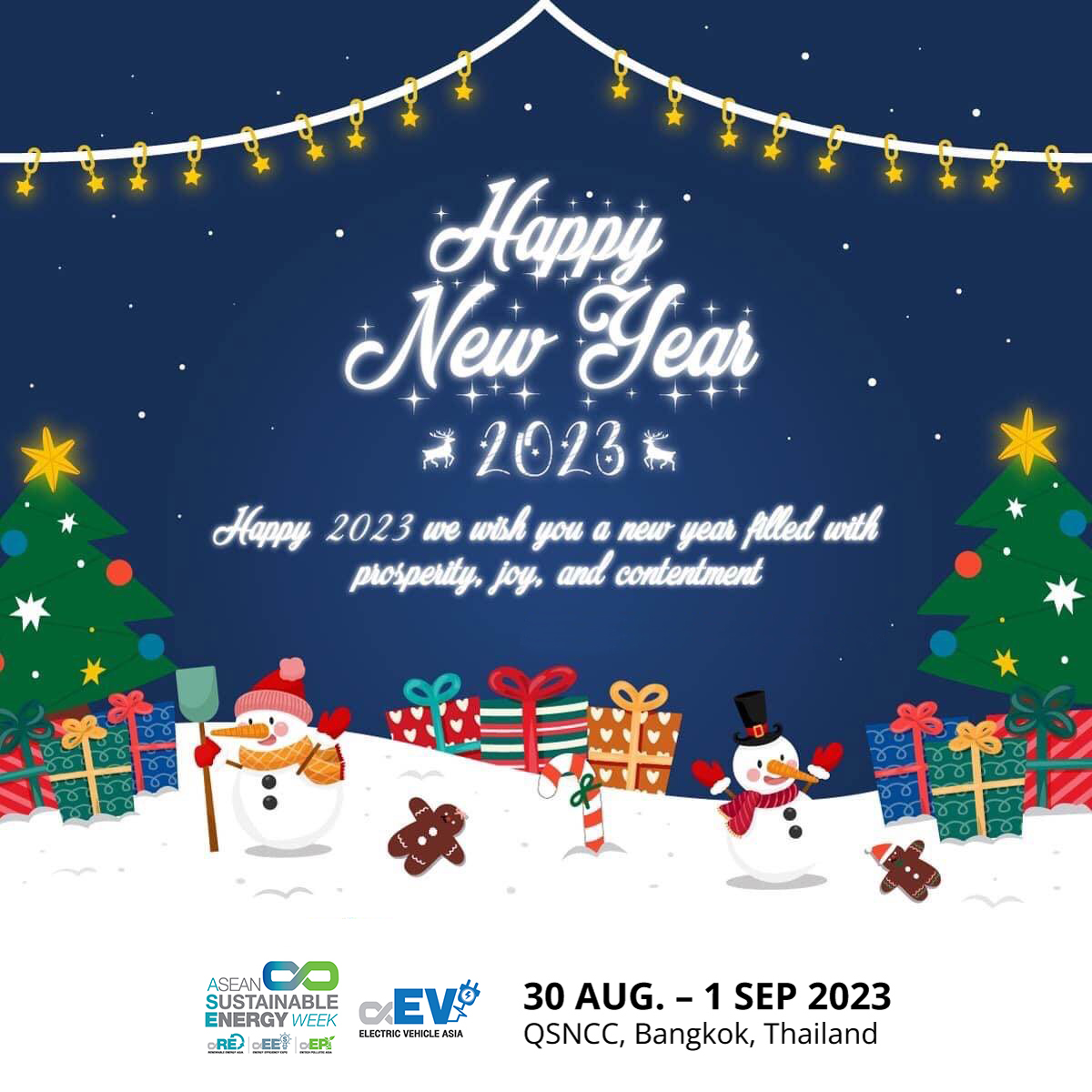 ASEAN Sustainable Energy Week and Electric Vehicle Asia 2023 Happy New Year2023