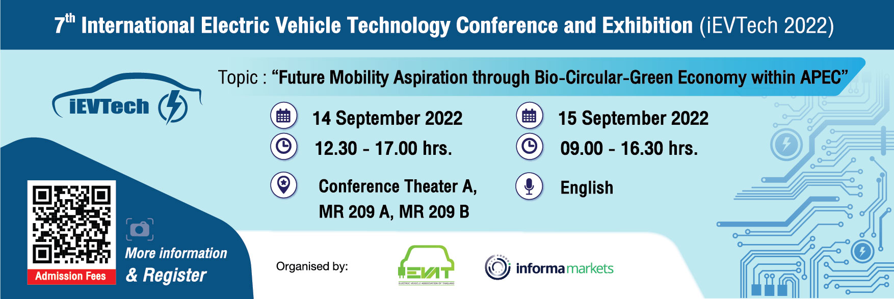 7th International Electric Vehicle Technology Conference and Exhibition (iEVTech 2022)