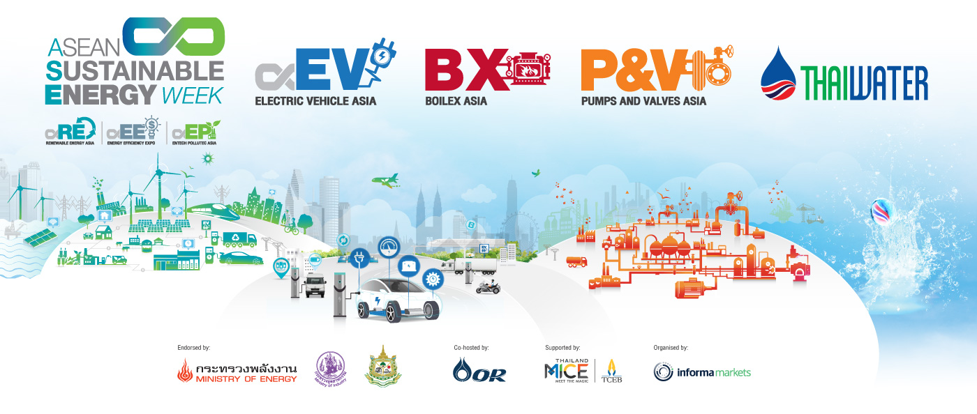 ASEAN Sustainable Energy Week, Electric Vehicle Asia, Boilex Asia, Pumps & Valves Asia, Thai Water Expo 2022