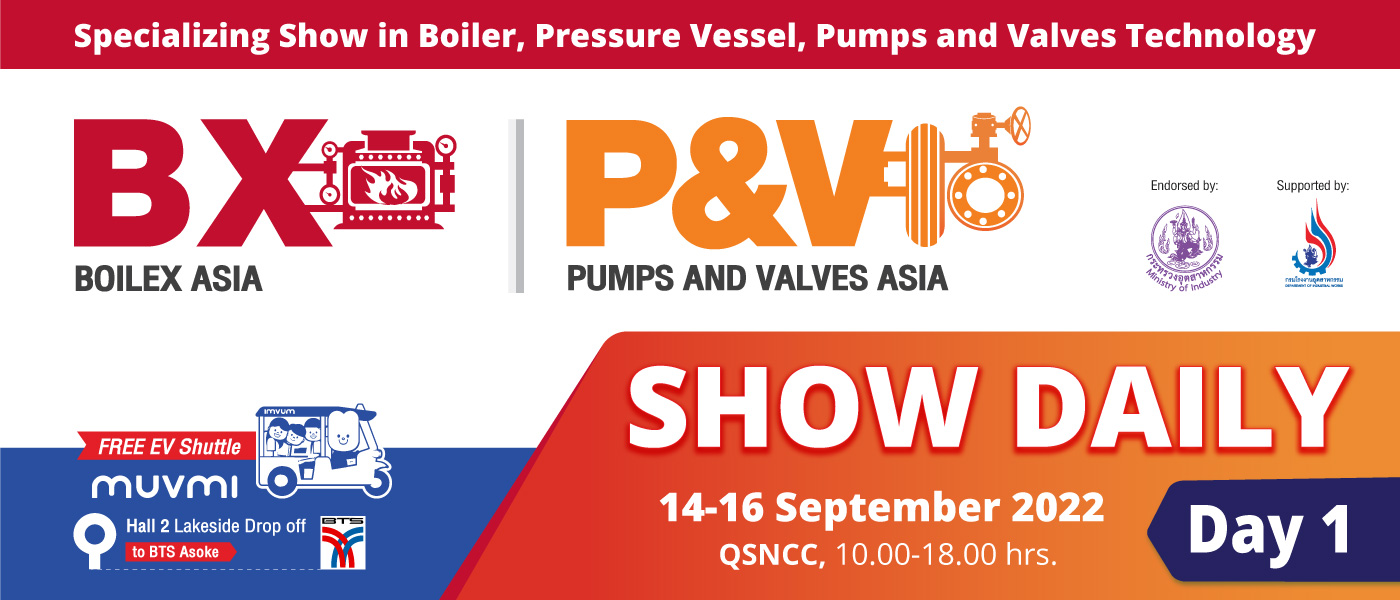 Boilex Asia and Pumps & Valves Asia 2022 Show Daily E-Newsletter Header