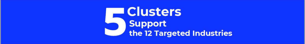 5 Clusters Support - the 12 Targeted Industries