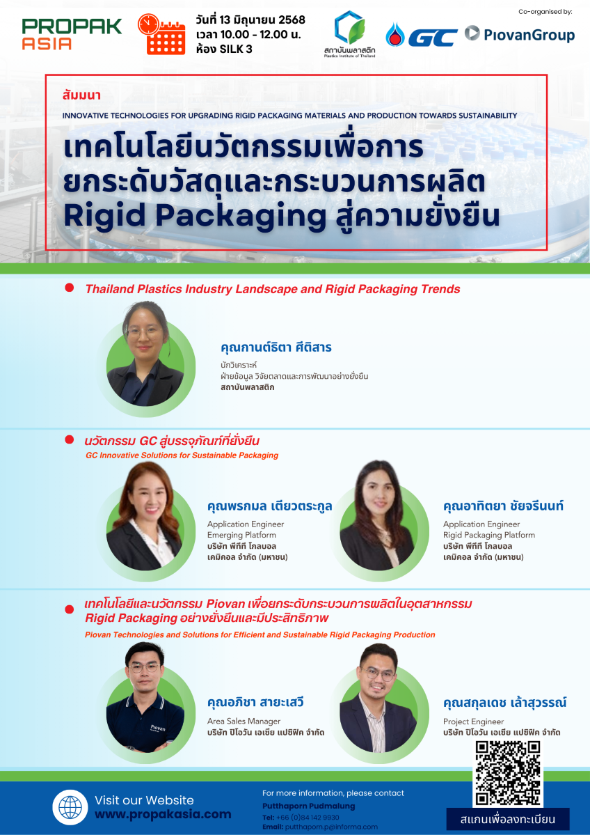 Innovative technologies for upgrading rigid packaging materials and Production towards sustainability Poster